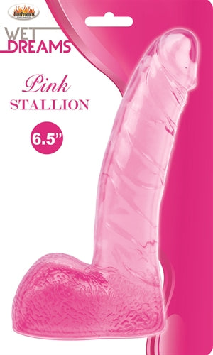 Wet Dreams Stallion Dildo With Balls - Pink HTP2951