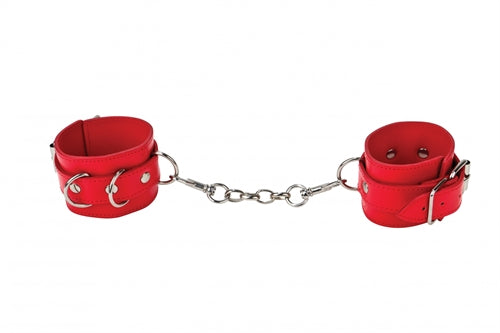 Leather Cuffs for Hands and Ankles - Red OU-OU048RED