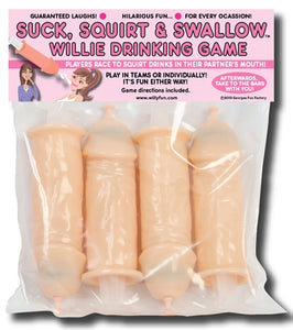 Suck, Squirt, & Swallow Willie Drinking Game - 4 Pack GFF-903