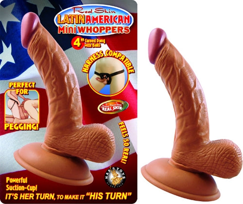 Latin American Mini Whoppers 4-Inch Curved Dong  With Balls - Latin - Latin NW2390-2