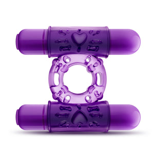 Play With Me - Double Play - Dual Vibrating Cock Ring - Purple BL-77101