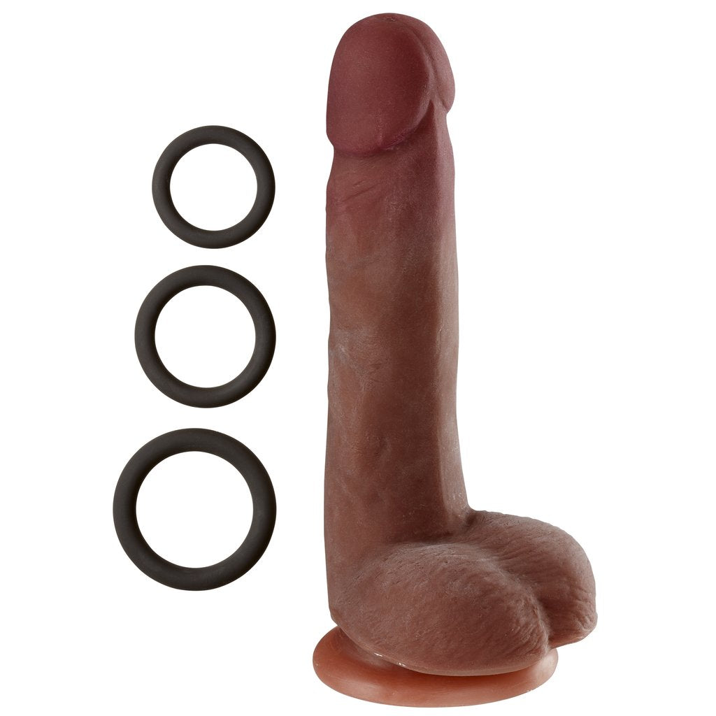 Cloud 9 Novelties Dual Density Real Touch 7 Inch With Balls - Brown WTC705