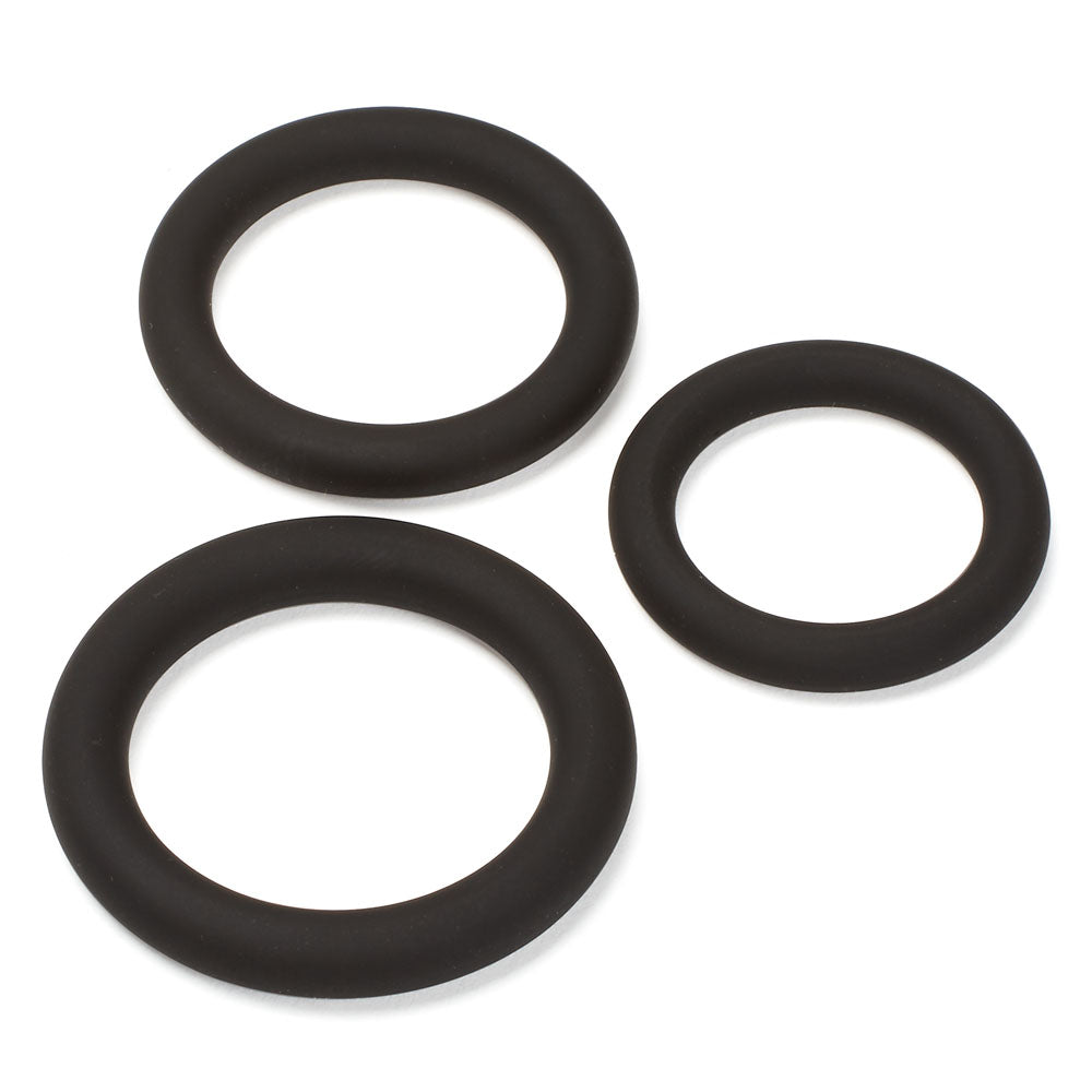 Pro Sensual Silicone Cock Ring 3 Pack - Black WTC85213