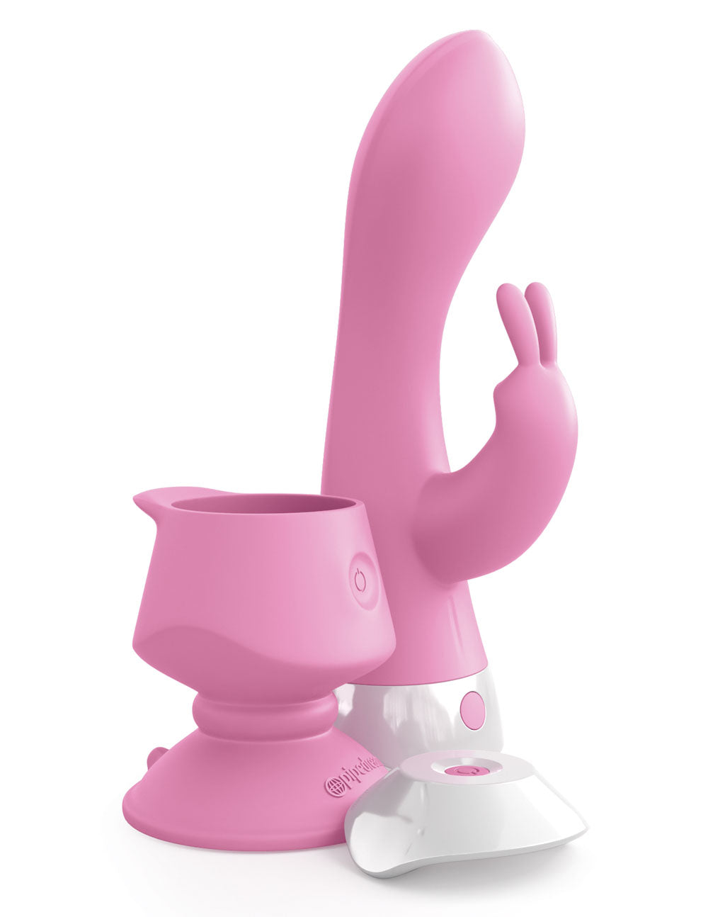Threesome Wall Banger Rabbit Silicone Banger - Pink PD7072-00