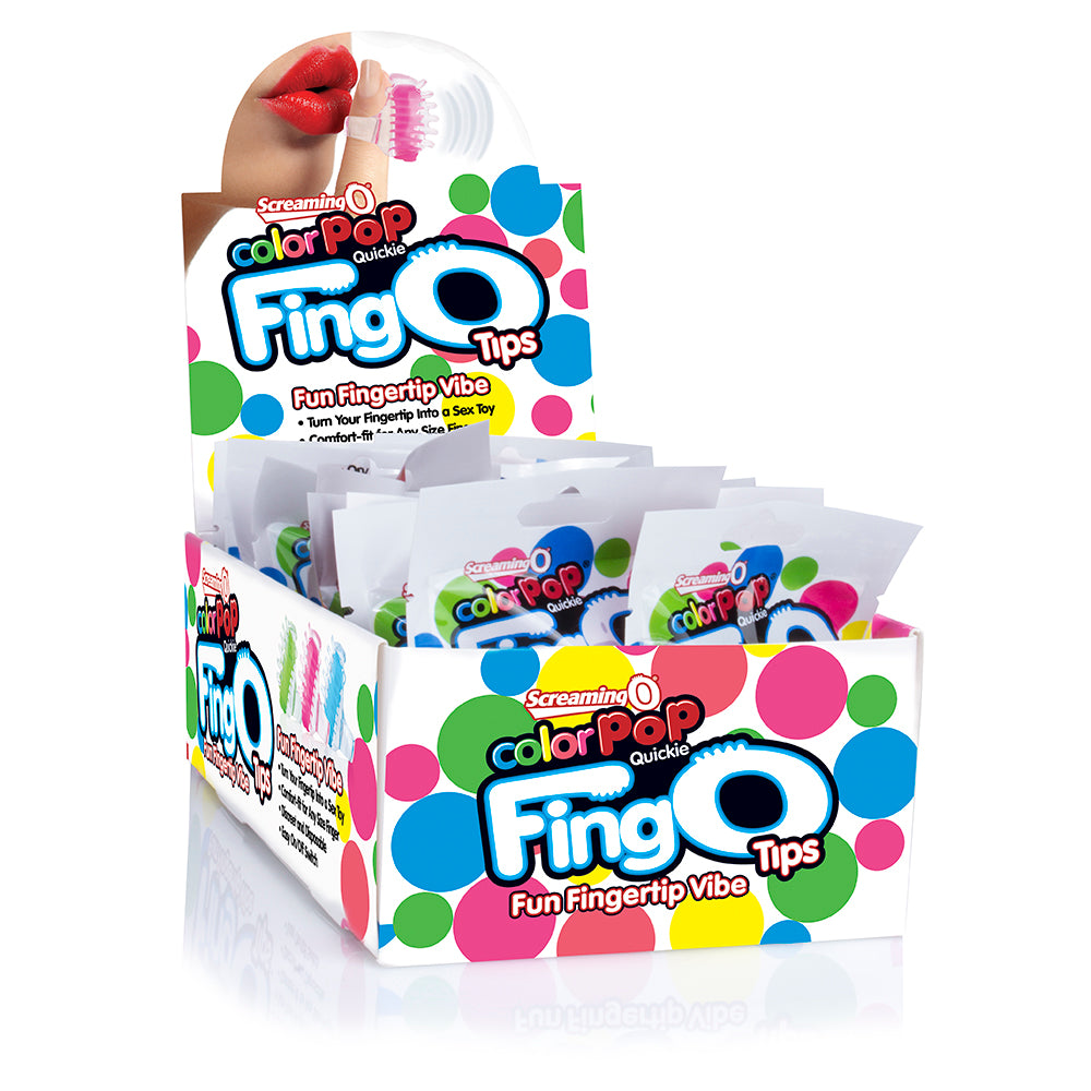 Fingo Tips - 18 Count Pop Box Display - Assorted Colors TIP-110D