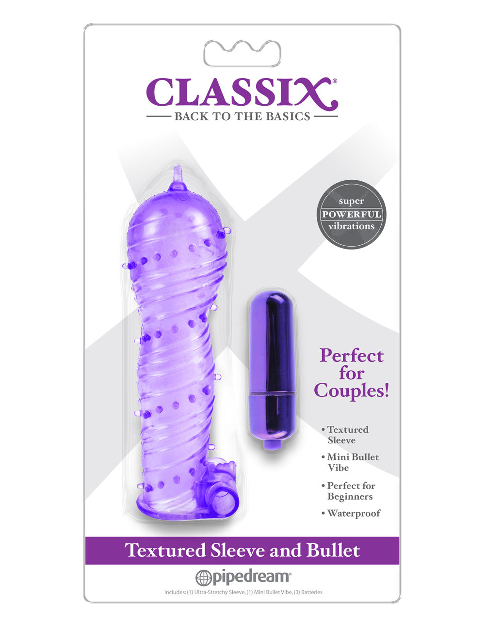 Classix Textured Sleeve & Bullet - Purple PD1989-12