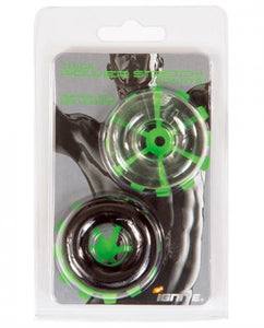 Thick Power Stretch Donuts - 2 Pack - Black and Clear SI-95114