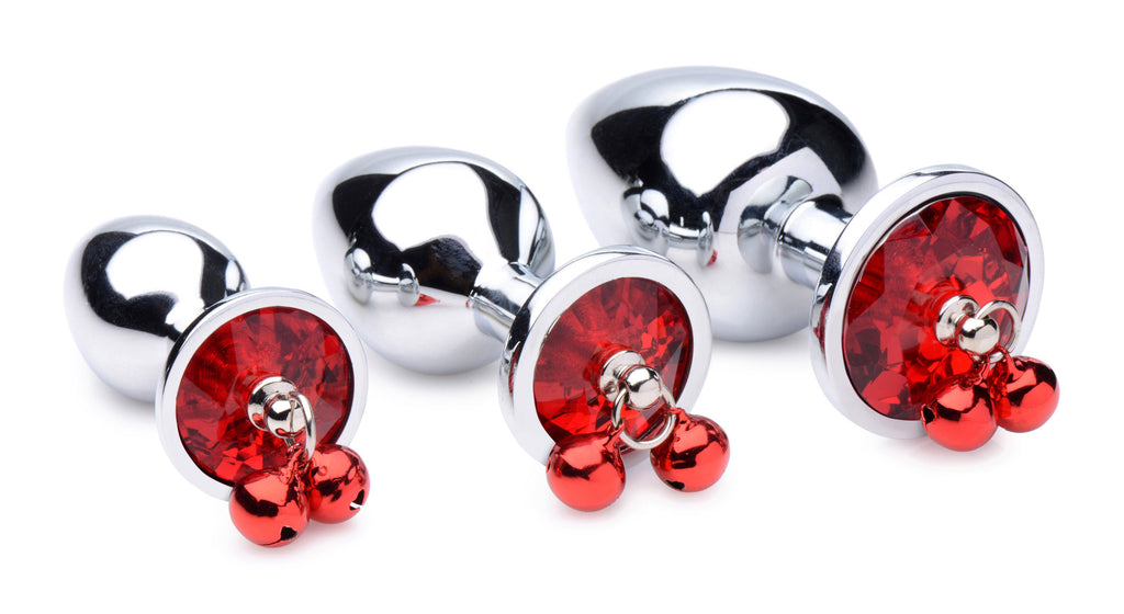 Red Gem With Bells Anal Plug Set BTYS-AG693