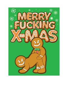 Merry f'ing Christmas Gingerbread Man Gift Bag K-GB639