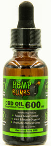 Hemp Bombs Oil 600mg Peppermint 1 Fl. Oz HB-OILPEP600E